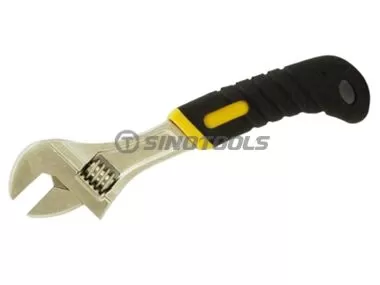Adjustable Wrench with Double Color Curved Handle